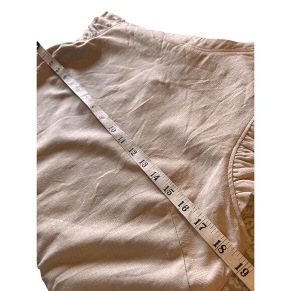 Wit & Wisdom Womens Beige Flutter Sleeve Blouse  Size Small - Picture 5 of 6